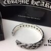 Chrome Hearts Wide Open Bangle Bracelet with Vintage Gothic Cross Design