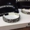 Chrome Hearts Wide Open Bangle Bracelet with Vintage Gothic Cross Design