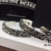 Chrome Hearts Wide Open Bangle Bracelet with Vintage Gothic Cross Design