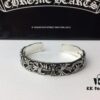 Chrome Hearts Wide Open Bangle Bracelet with Vintage Gothic Cross Design