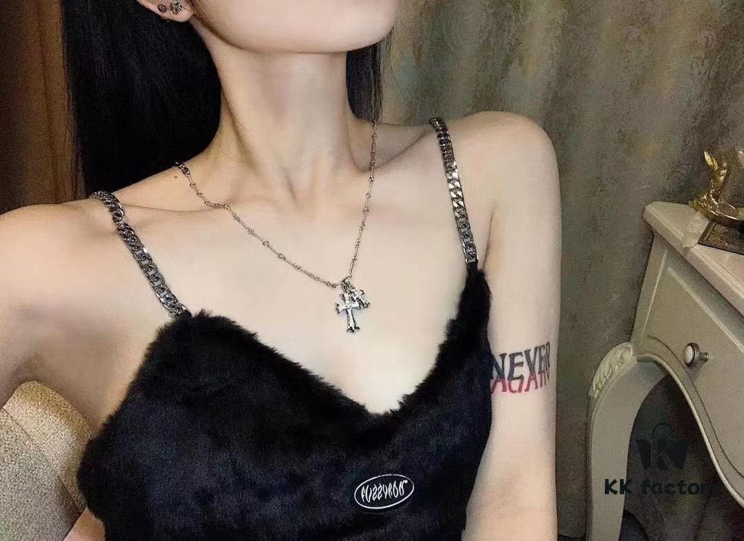 Karl Kross Double Cross Necklace - Influencer Favorite, Loved by Zheng Shuang, Zhou Yangqing, and More