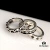 Three Classic Chrome Hearts Rings