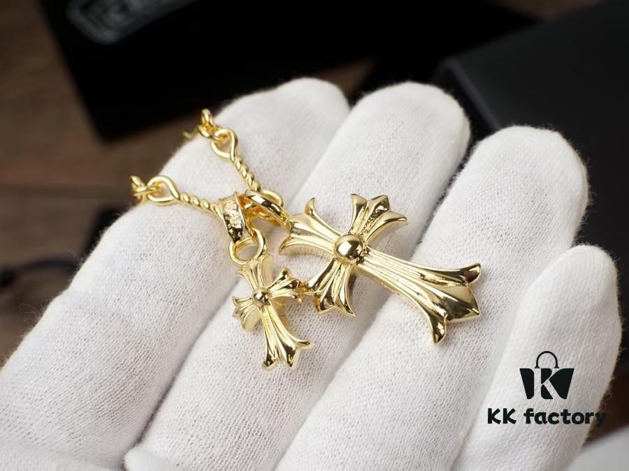 Chrome Hearts Cross Pendant Necklace – Heavyweight High-End Custom Design, Silver, Rose Gold, and Gold Finish