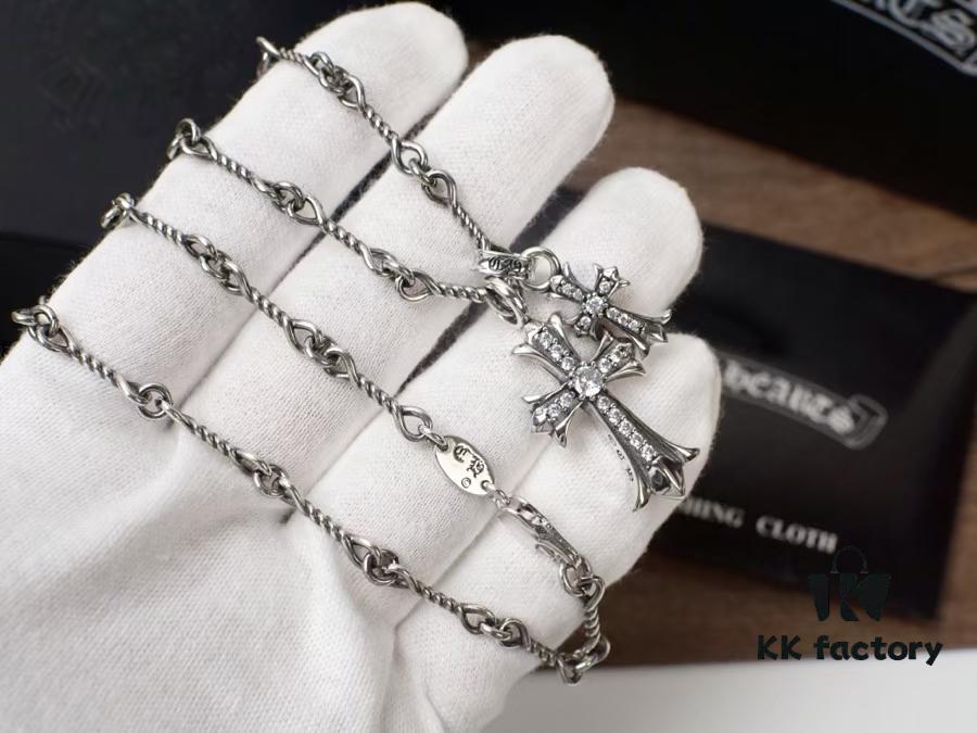 Chrome Hearts Cross Pendant Necklace – Heavyweight High-End Custom Design, Silver, Rose Gold, and Gold Finish