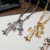 Chrome Hearts Cross Pendant Necklace – Heavyweight High-End Custom Design, Silver, Rose Gold, and Gold Finish