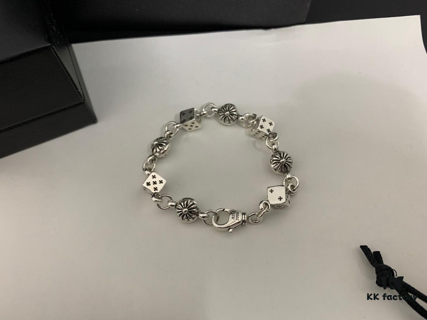 Chrome Hearts Cross Flower Dice Bracelet, Length: 18-20-22 cm