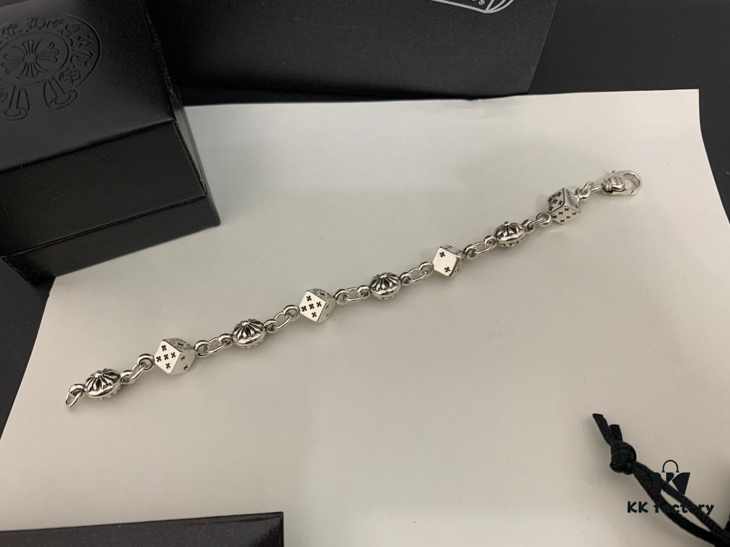 Chrome Hearts Cross Flower Dice Bracelet, Length: 18-20-22 cm