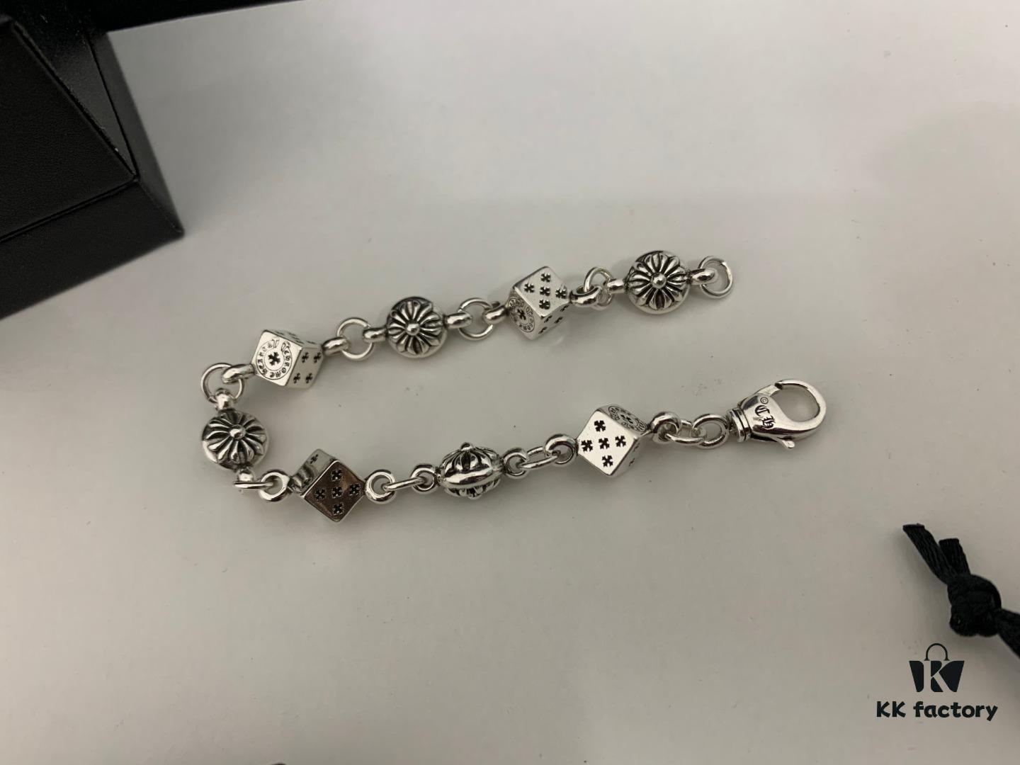 Chrome Hearts Cross Flower Dice Bracelet, Length: 18-20-22 cm