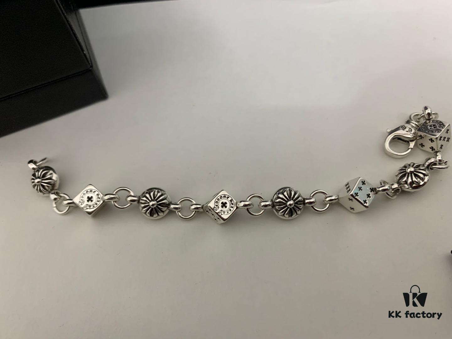 Chrome Hearts Cross Flower Dice Bracelet, Length: 18-20-22 cm