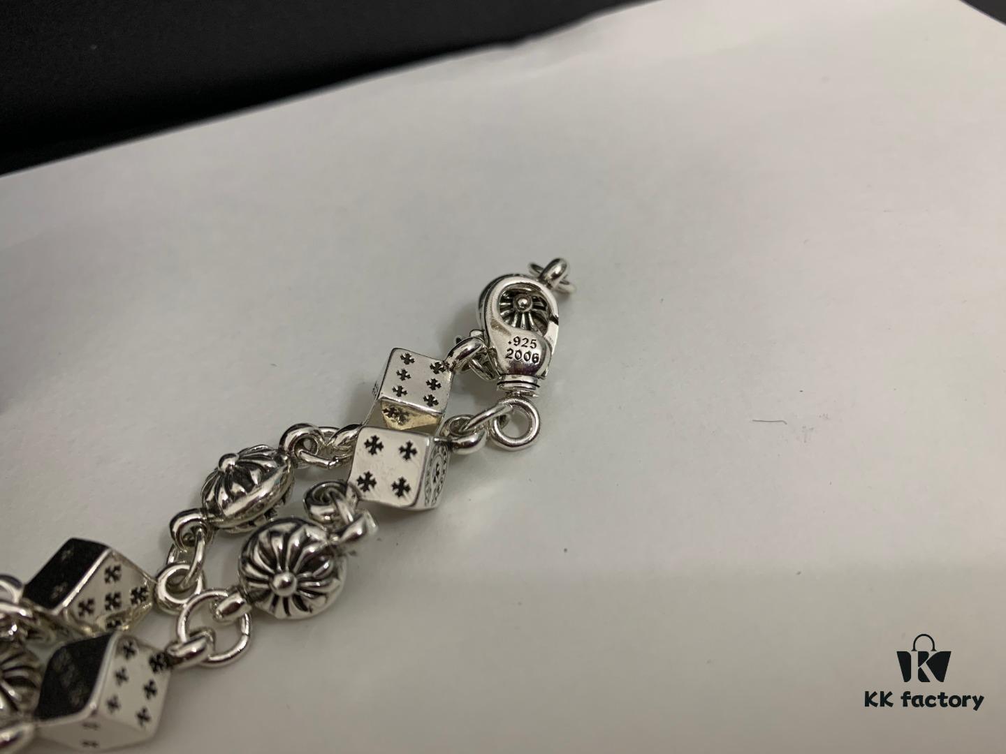Chrome Hearts Cross Flower Dice Bracelet, Length: 18-20-22 cm