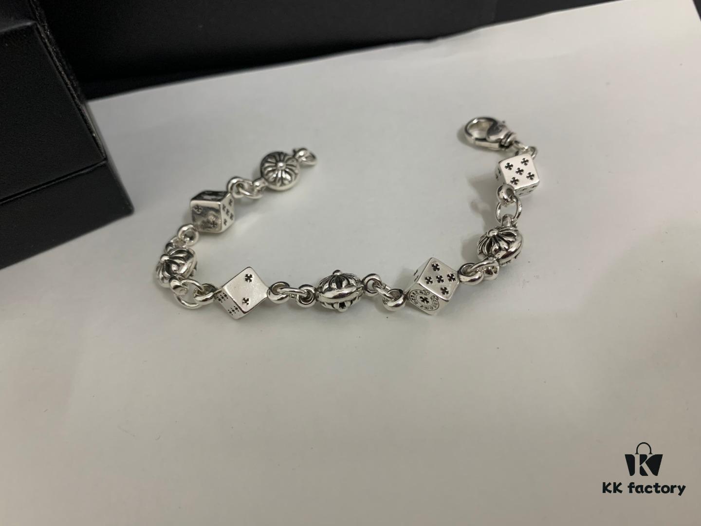 Chrome Hearts Cross Flower Dice Bracelet, Length: 18-20-22 cm