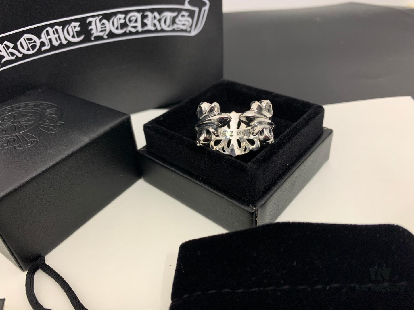 Chrome Hearts Cross Bloom Heavyweight Open Ring in Large, Medium, and Small Sizes