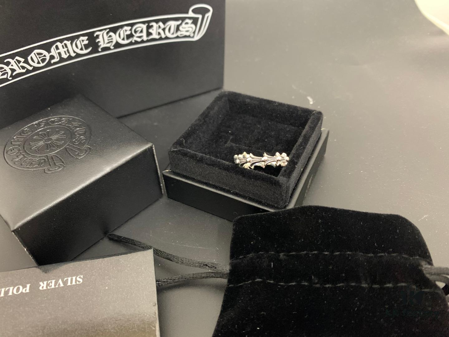 Chrome Hearts Fish Tail Cross Bloom Open Ring