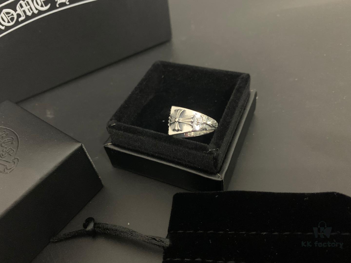 🔥 Chrome Hearts Men's Floral Cross Square Open Ring