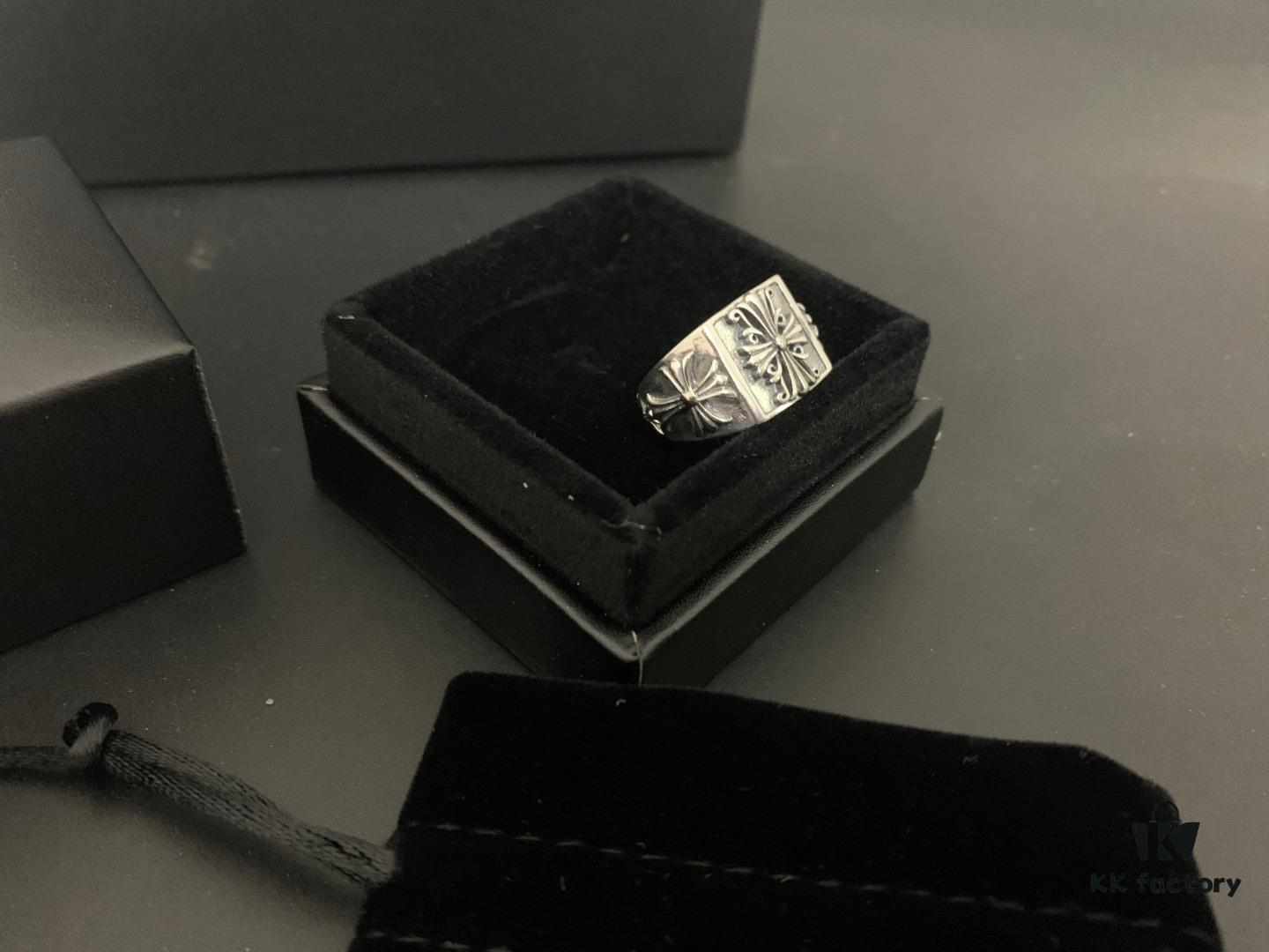 🔥 Chrome Hearts Men's Floral Cross Square Open Ring