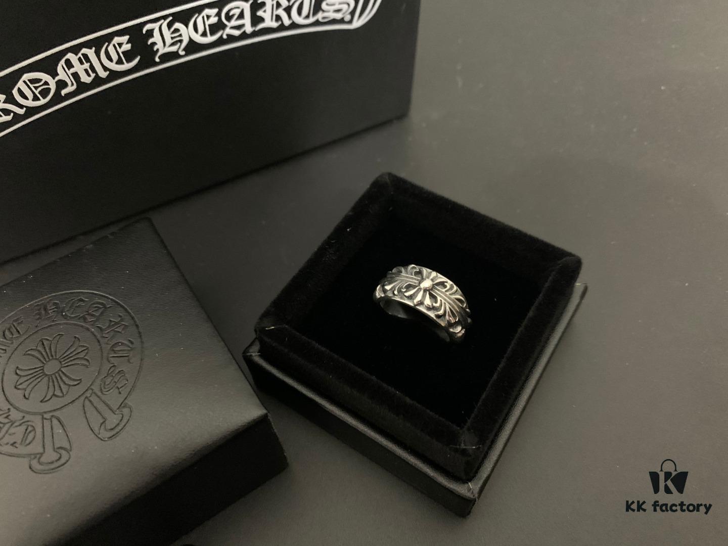 Chrome Hearts Punk Style Cross Flower Open Ring