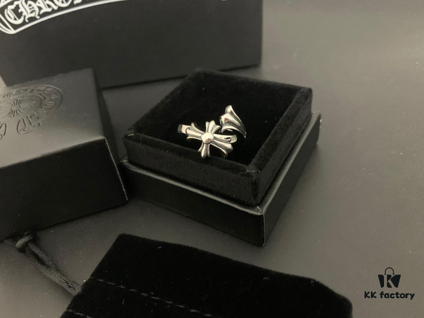 Chrome Hearts Cross Flower Twist Open Ring