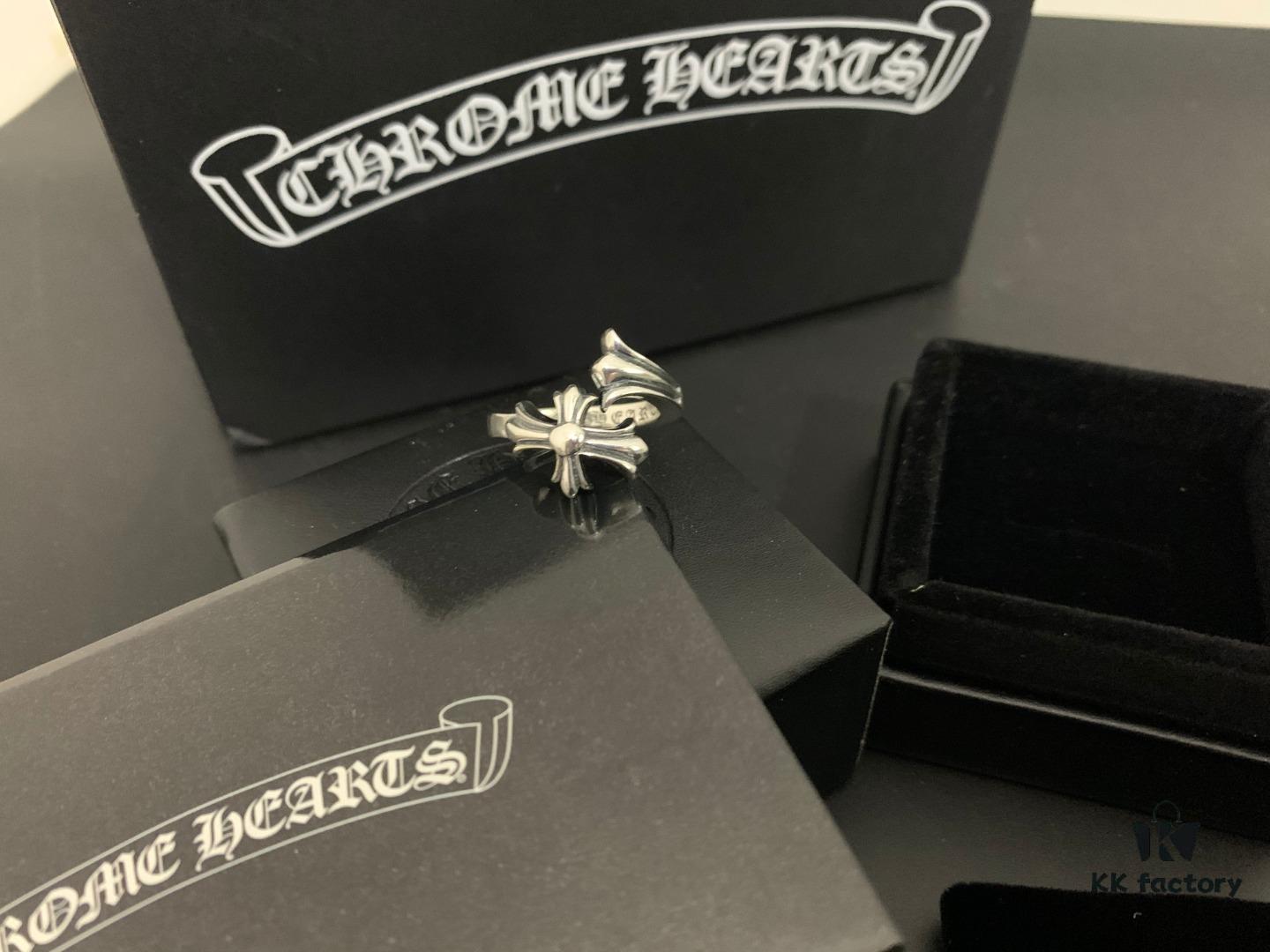 Chrome Hearts Cross Flower Twist Open Ring