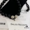 Chrome Hearts Obsidian and Sterling Silver Bead Bracelet with Four Cross Charms