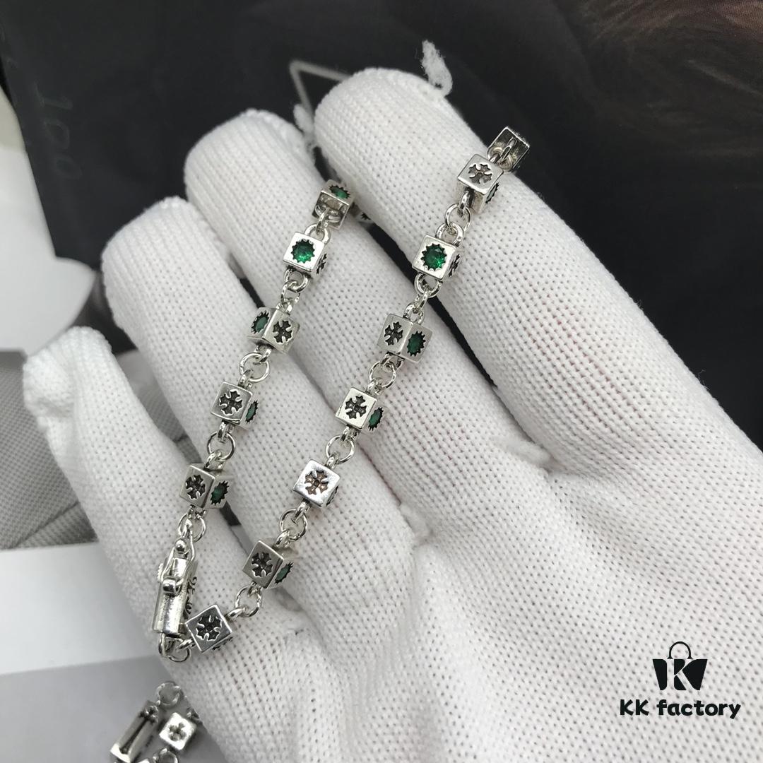 New Store Exclusive Chrome Hearts Dice Multi-Element Combined Necklace, Original Craftsmanship, Exquisite Quality, Handmade, Authentic Mold Design, Must-Have Fashion Accessory, Unisex Wear, Couple's Style, Rock Punk Sterling Silver Look, Retro Element, Trendy and Versatile, Same as Official Website