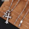 Chrome Hearts Classic Double Cross Necklace - Same Style Worn by Celebrities and Influencers