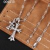 Chrome Hearts Classic Double Cross Necklace - Same Style Worn by Celebrities and Influencers