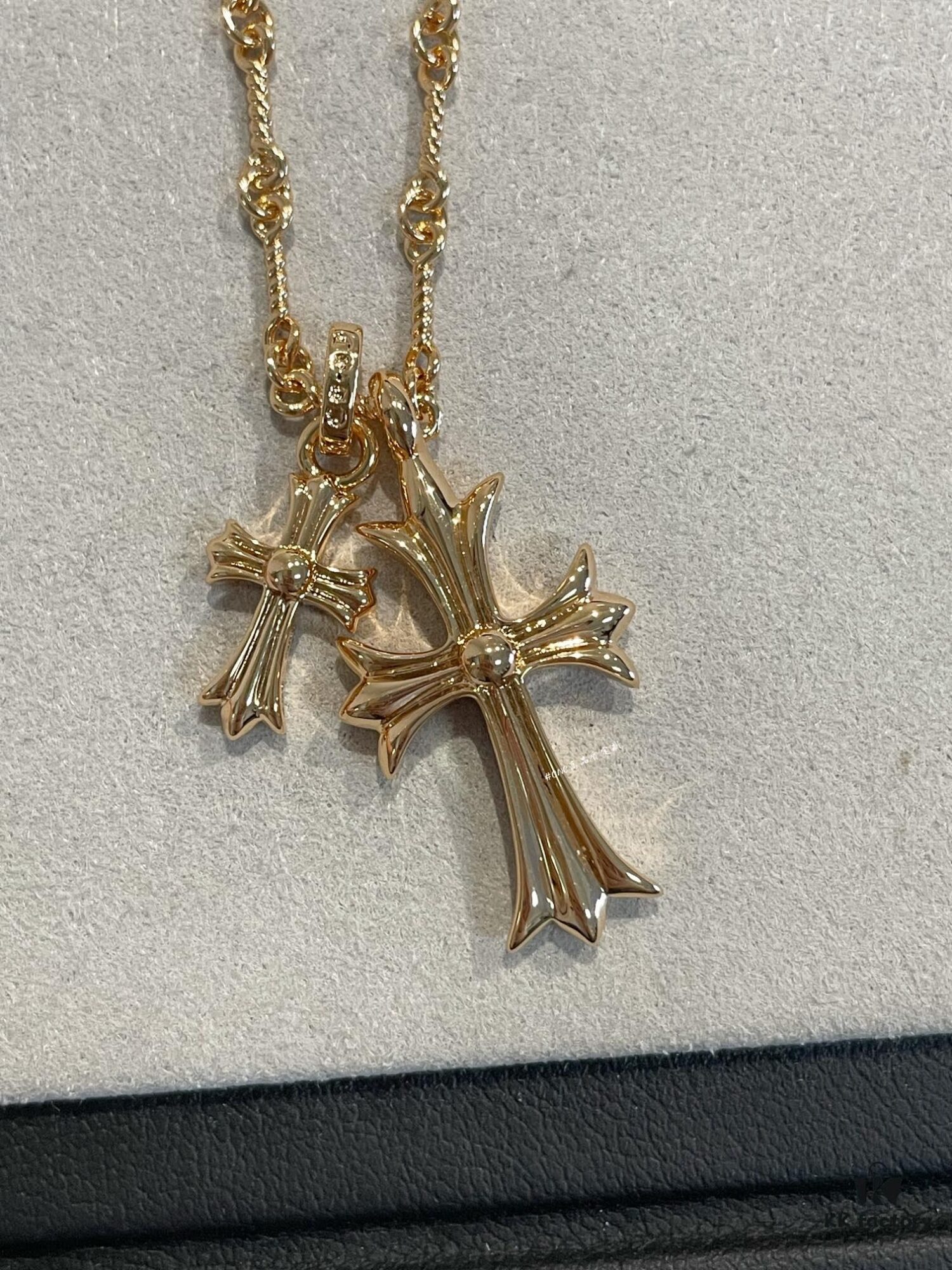 Rose Gold Available! K Croxx Double Cross Necklace