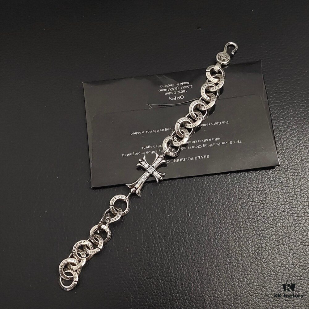 Today's Recommendation: Chrome Hearts Full Diamond Cross with Single Ring Bracelet
