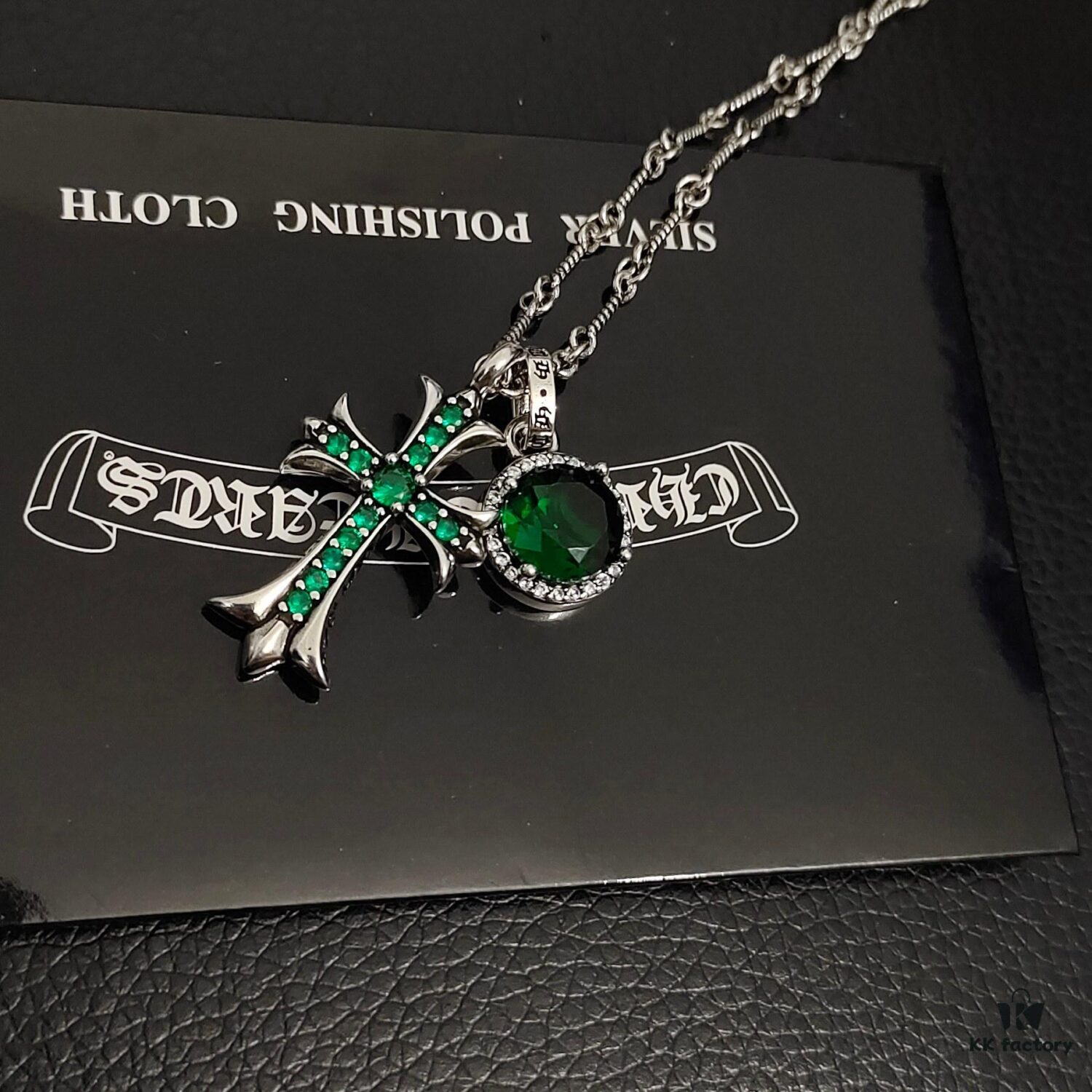 Today's Recommendation: Chrome Hearts Vintage Green Diamond Cross Necklace