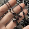 Chrome Hearts Electroplated Black and Silver Double Cross Necklace