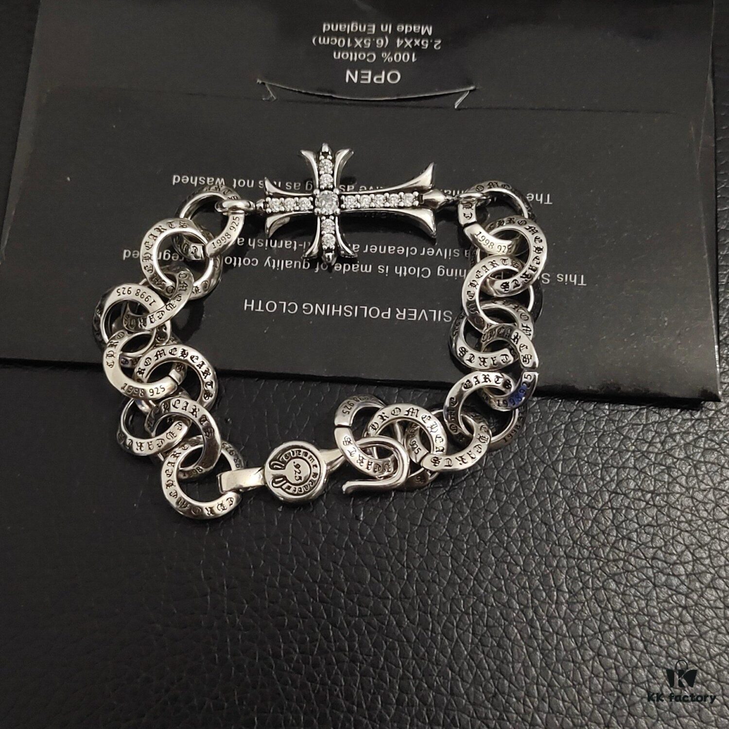 Today's Recommendation: Chrome Hearts Full Diamond Cross with Single Ring Bracelet