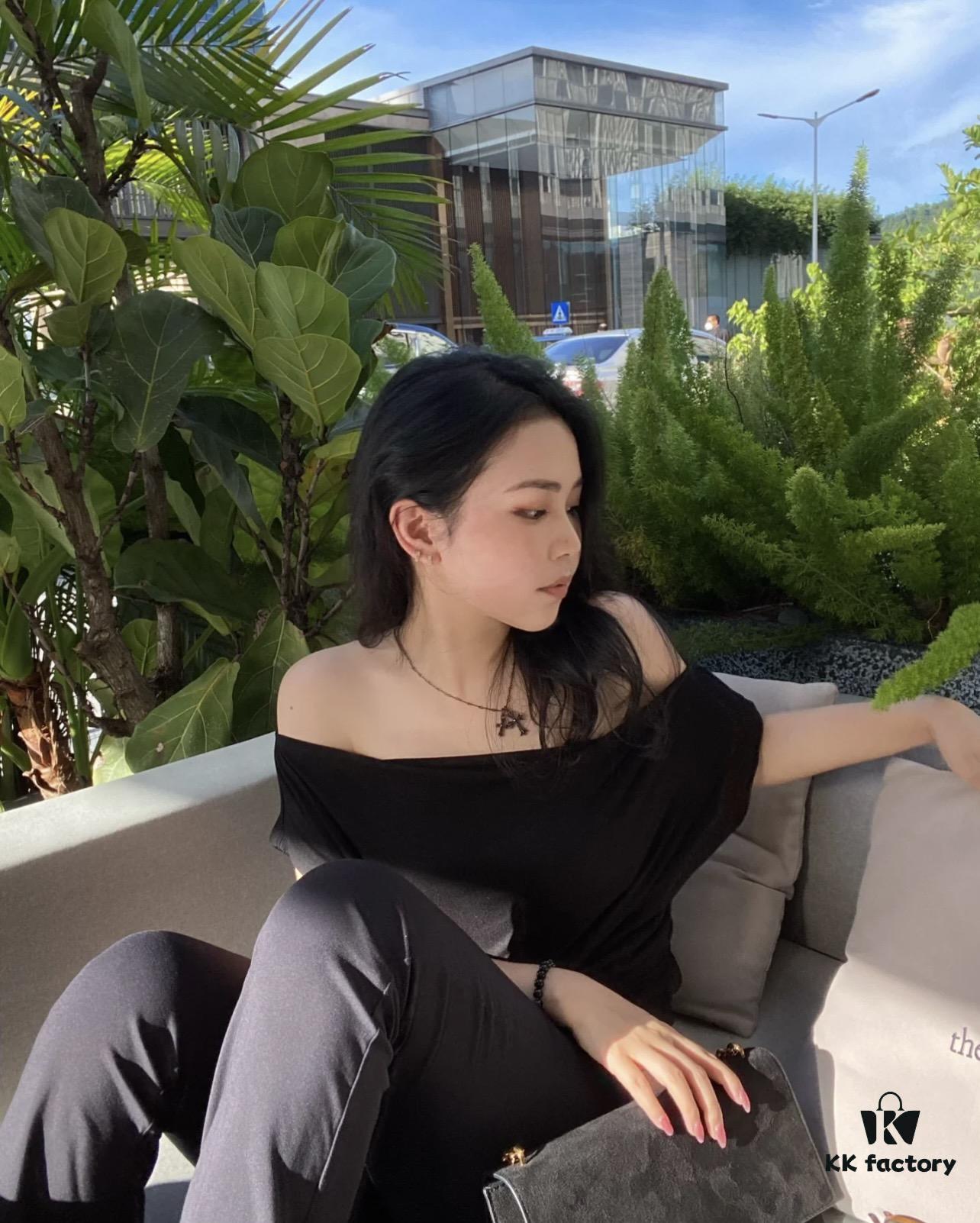 Chrome Hearts Electroplated Black and Silver Double Cross Necklace