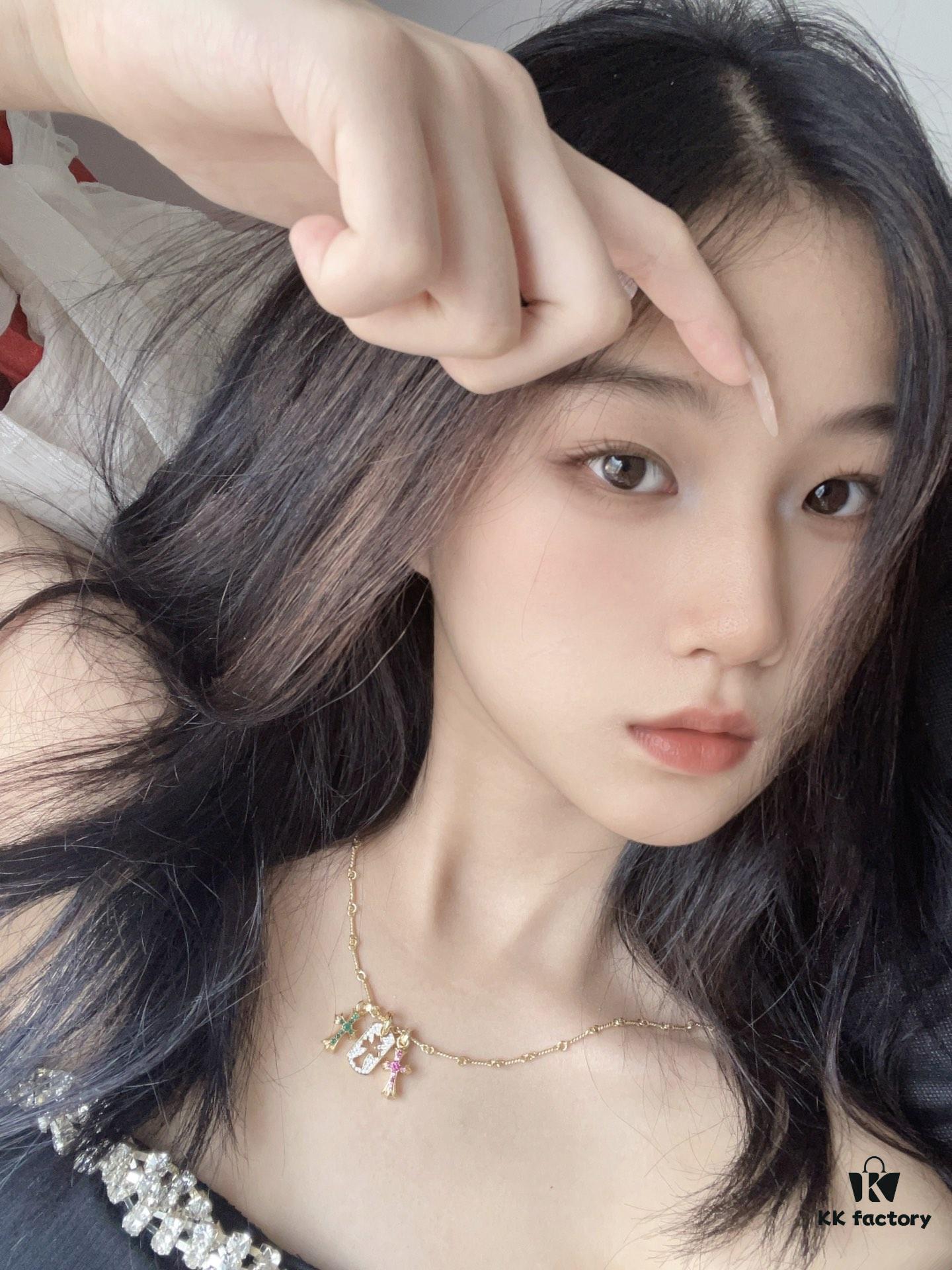 Chrome Hearts Military Medal with Colorful Diamond Small Cross