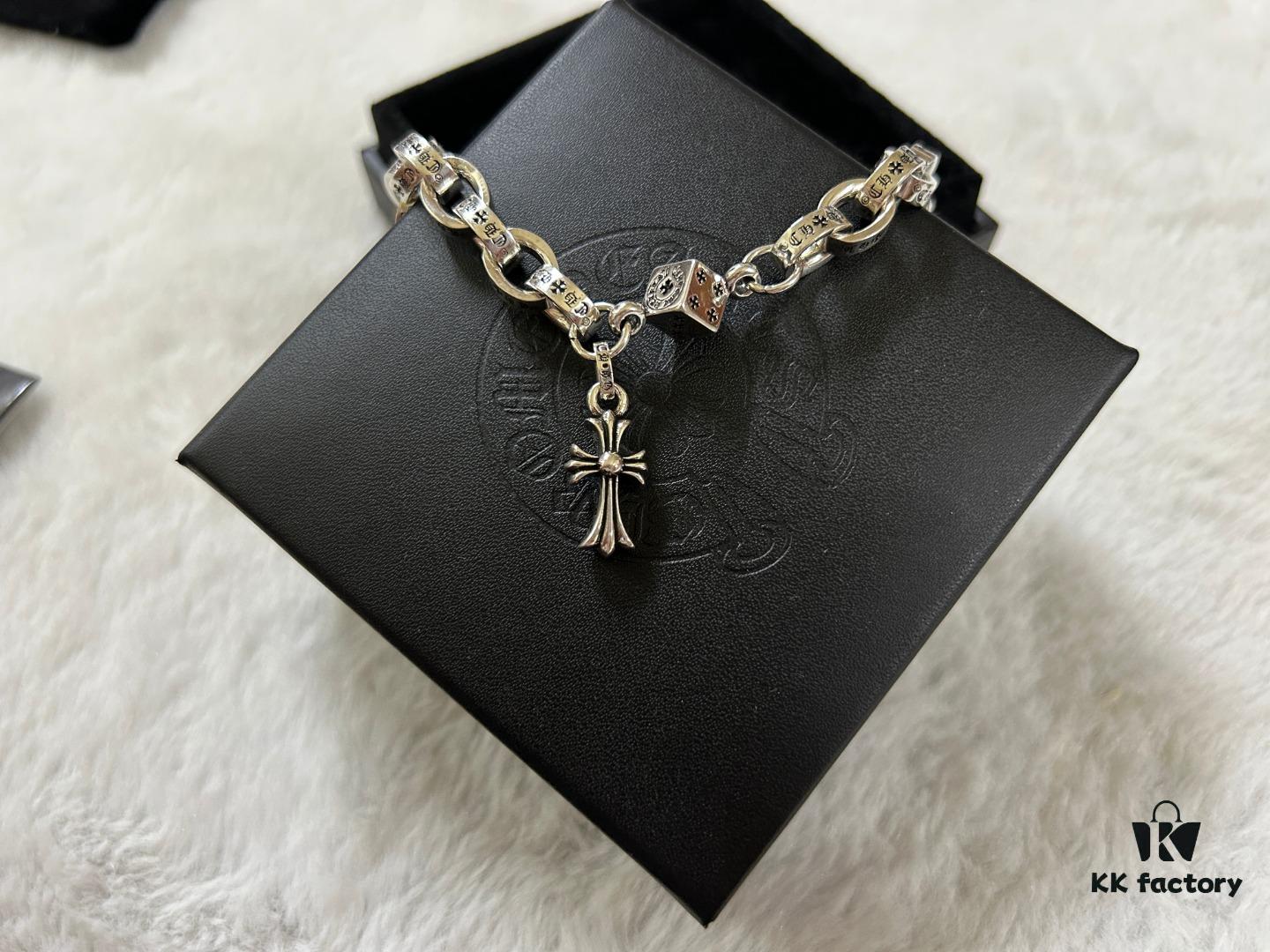 Chrome Hearts Oval Link Cross Bracelet 18-20-22 cm