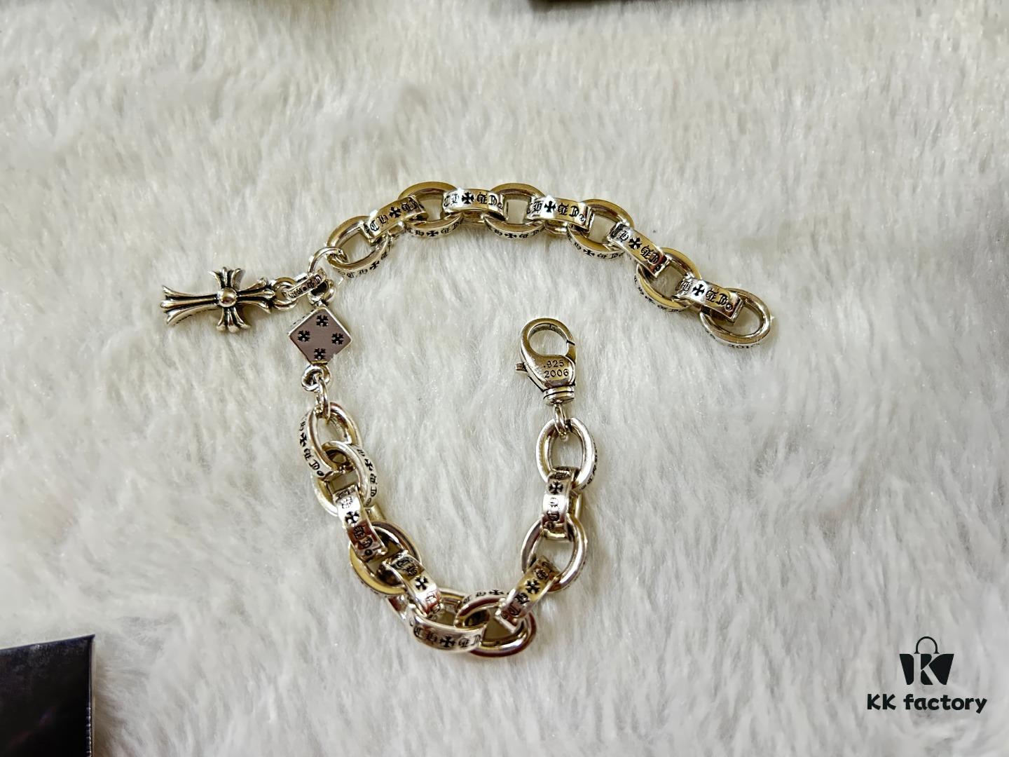 Chrome Hearts Oval Link Cross Bracelet 18-20-22 cm