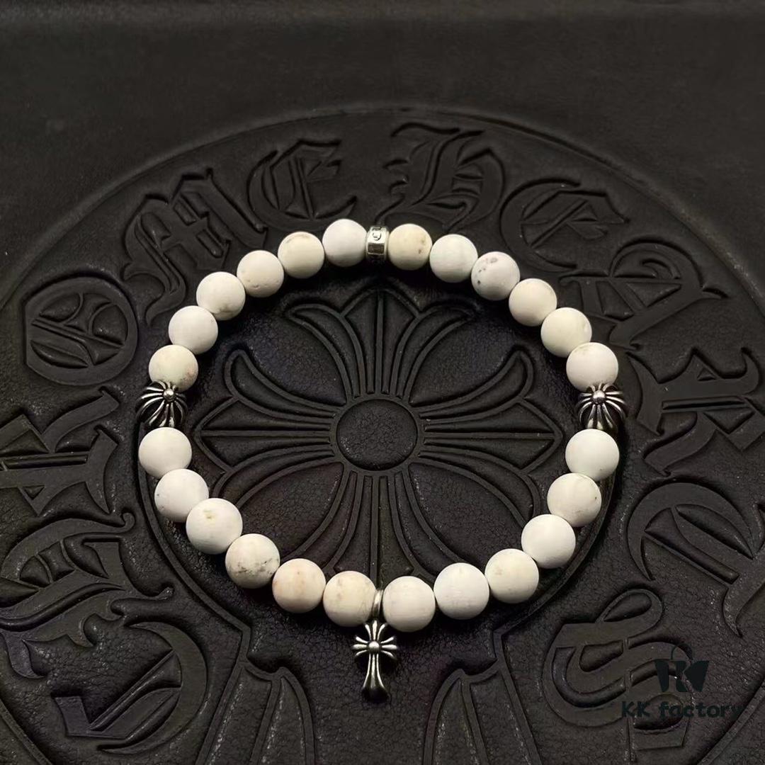 High-Grade Chrome Hearts Beaded Bracelet, Available in Sizes 15-25, Customizable Design and Color