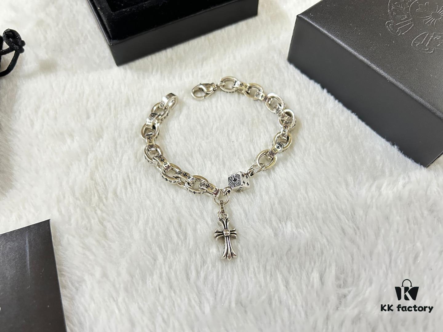 Chrome Hearts Oval Link Cross Bracelet 18-20-22 cm