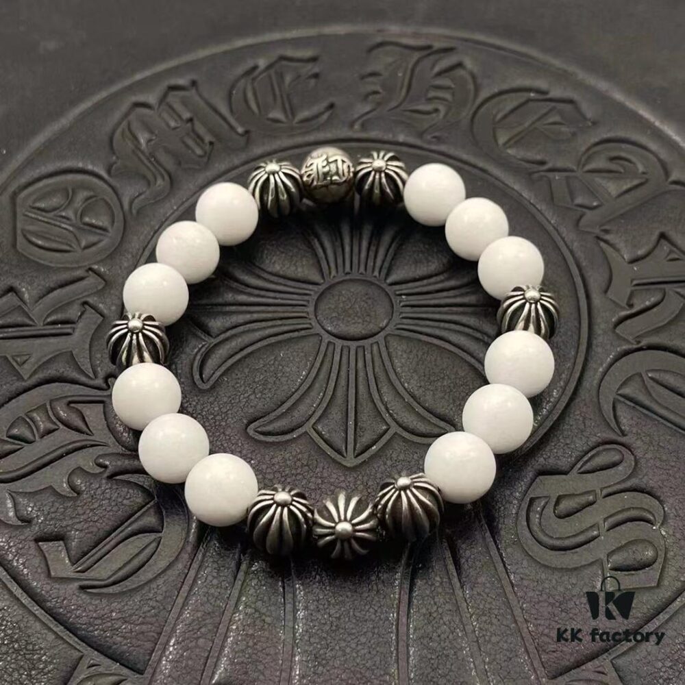 High-Grade Chrome Hearts Beaded Bracelet, Available in Sizes 15-25, Customizable Design and Color