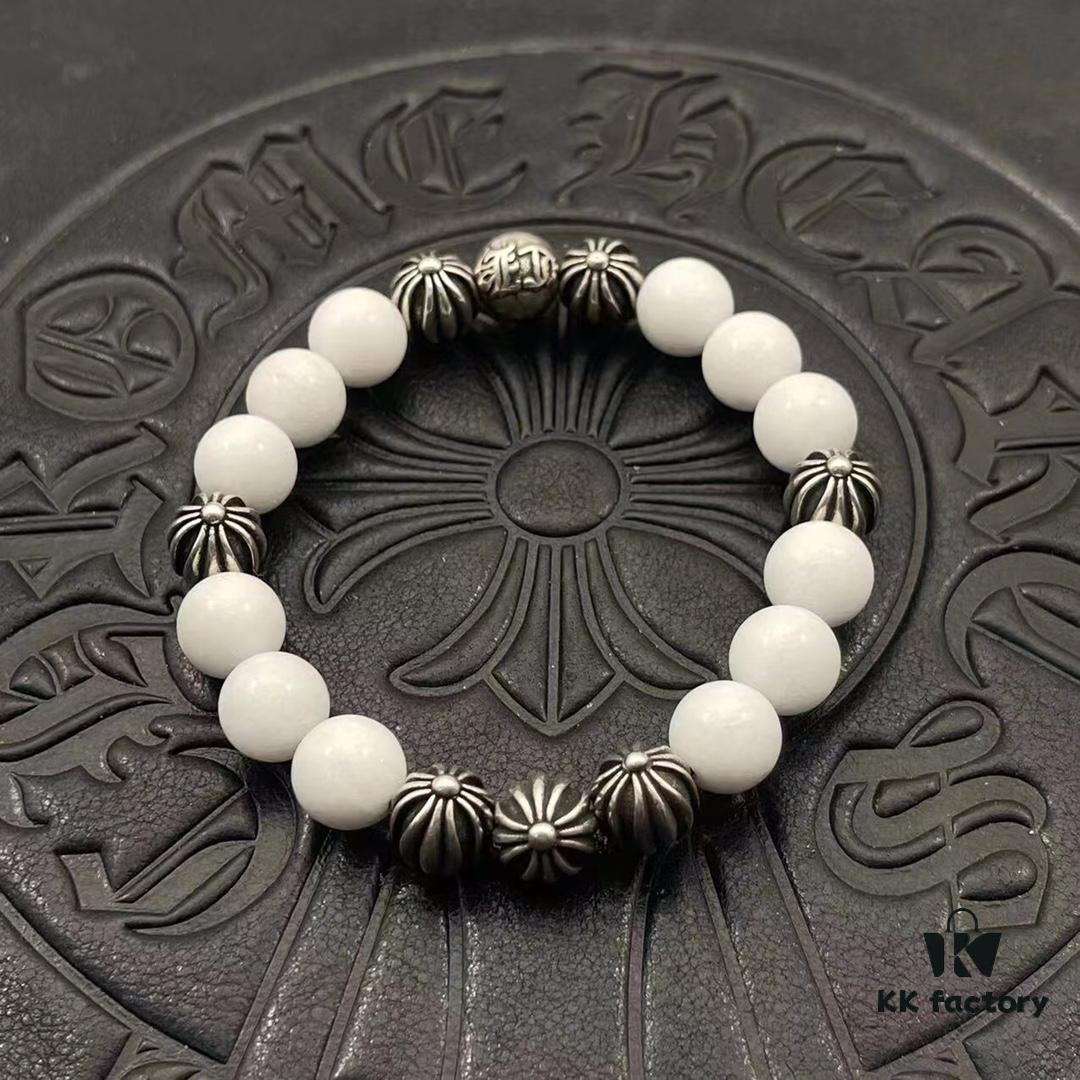 High-Grade Chrome Hearts Beaded Bracelet, Available in Sizes 15-25, Customizable Design and Color