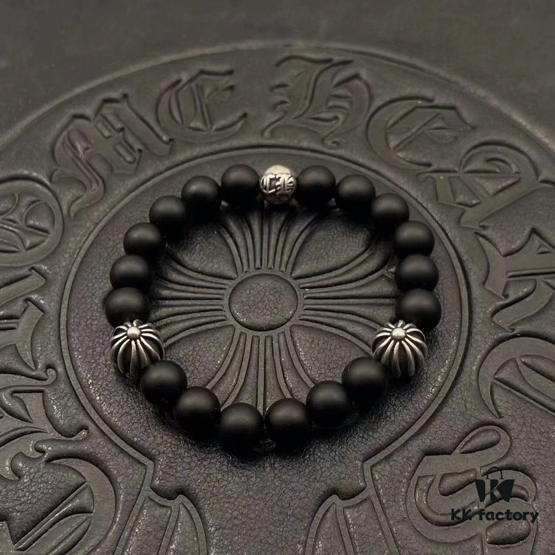 High-Grade Chrome Hearts Beaded Bracelet, Available in Sizes 15-25, Customizable Design and Color