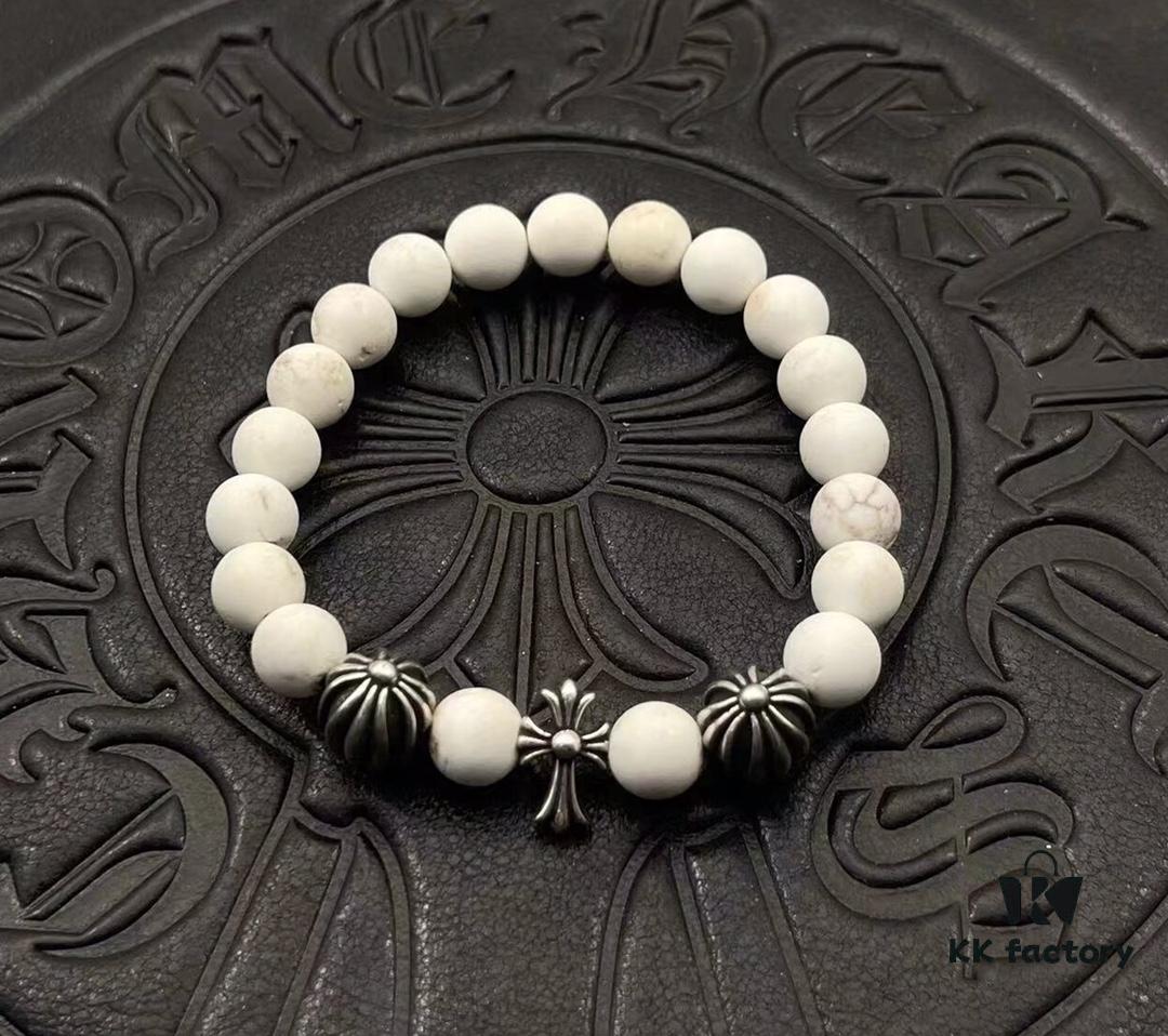 High-Grade Chrome Hearts Beaded Bracelet, Available in Sizes 15-25, Customizable Style and Color