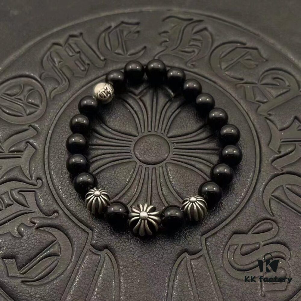High-Grade Chrome Hearts Beaded Bracelet, Available in Sizes 15-25, Customizable Style and Color