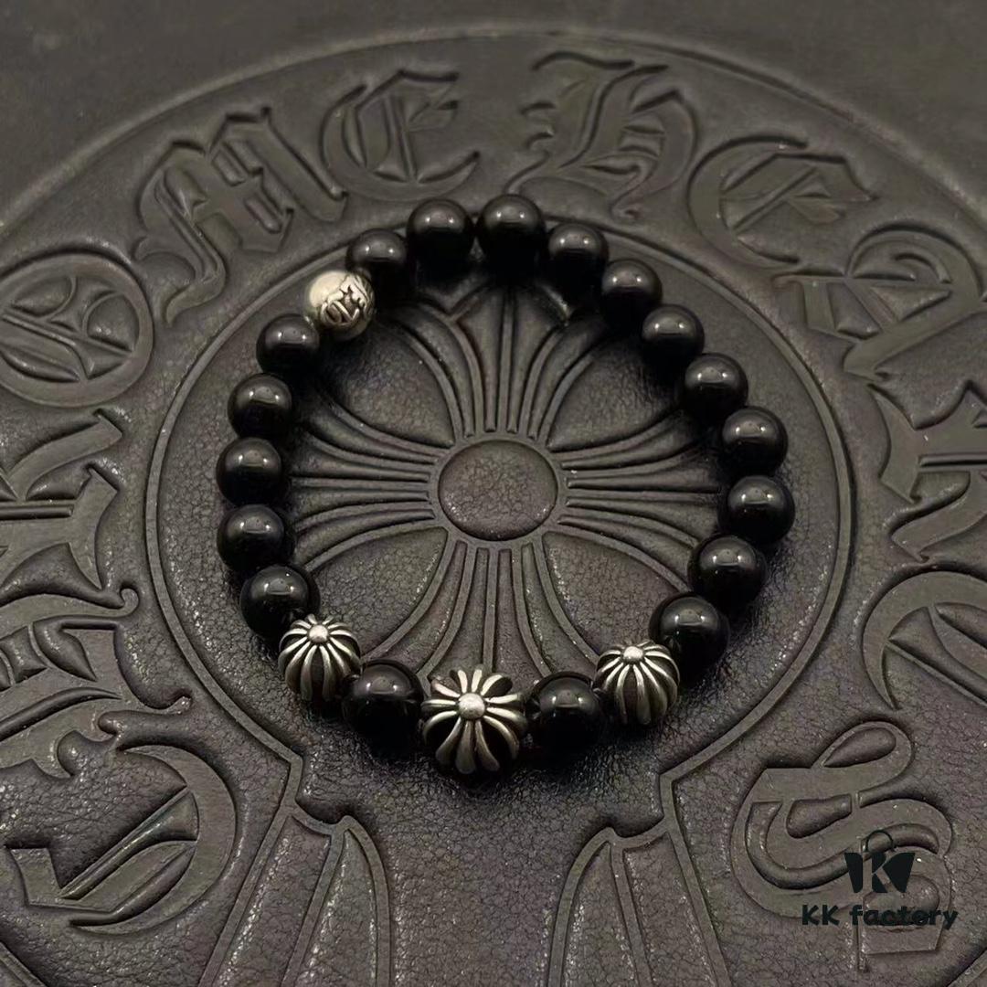 High-Grade Chrome Hearts Beaded Bracelet, Available in Sizes 15-25, Customizable Style and Color
