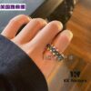 High-End Chrome Hearts Rivet Cross Ring