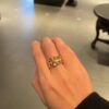 CHROME HEARTS High-Replica Cross Open-Band Ring with Diamond Inlay in 22K Gold