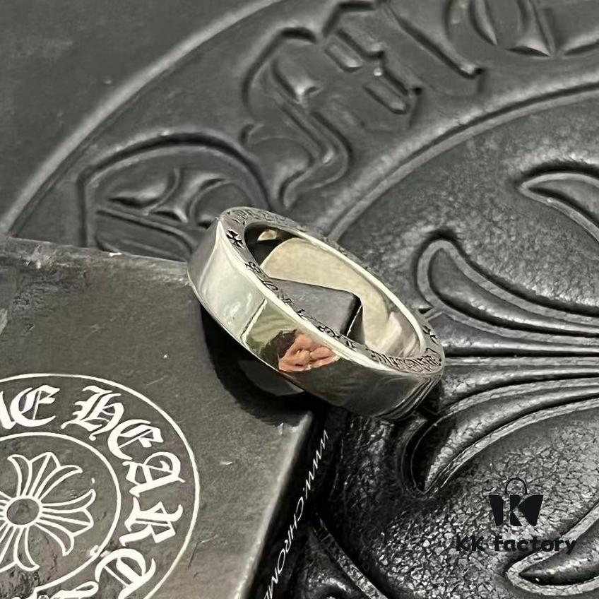 CHROME HEARTS High-Quality Cropped Heart Ring 6mm Plain Band