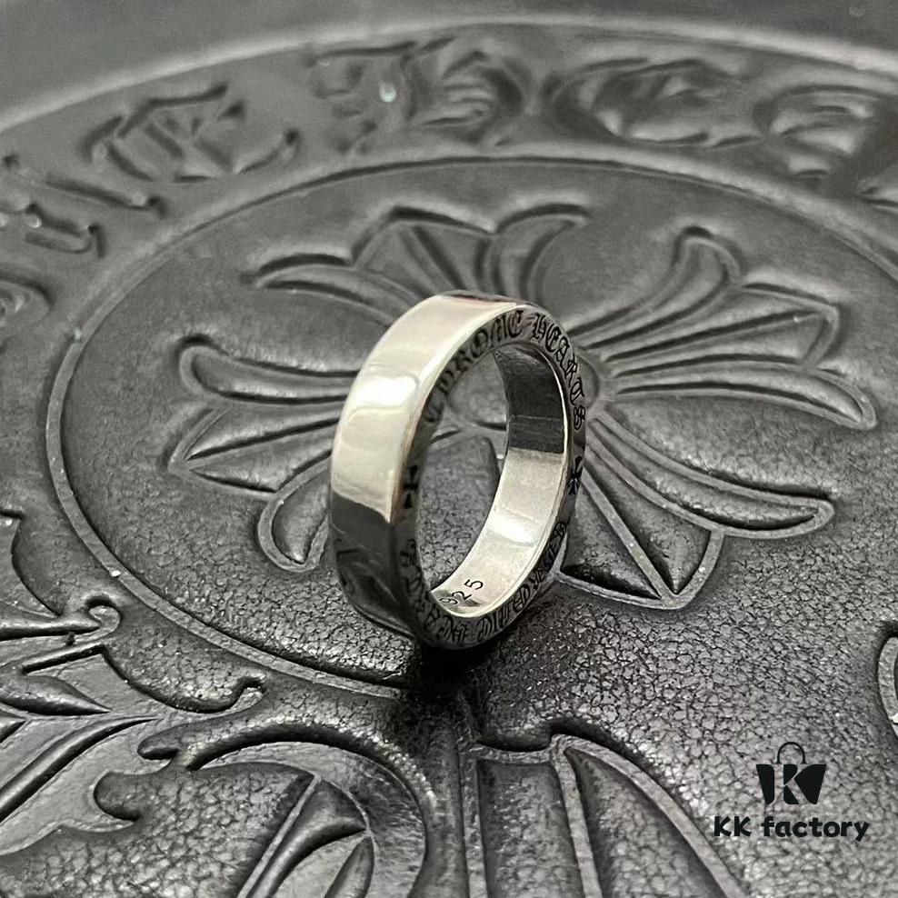 CHROME HEARTS High-Quality Cropped Heart Ring 6mm Plain Band