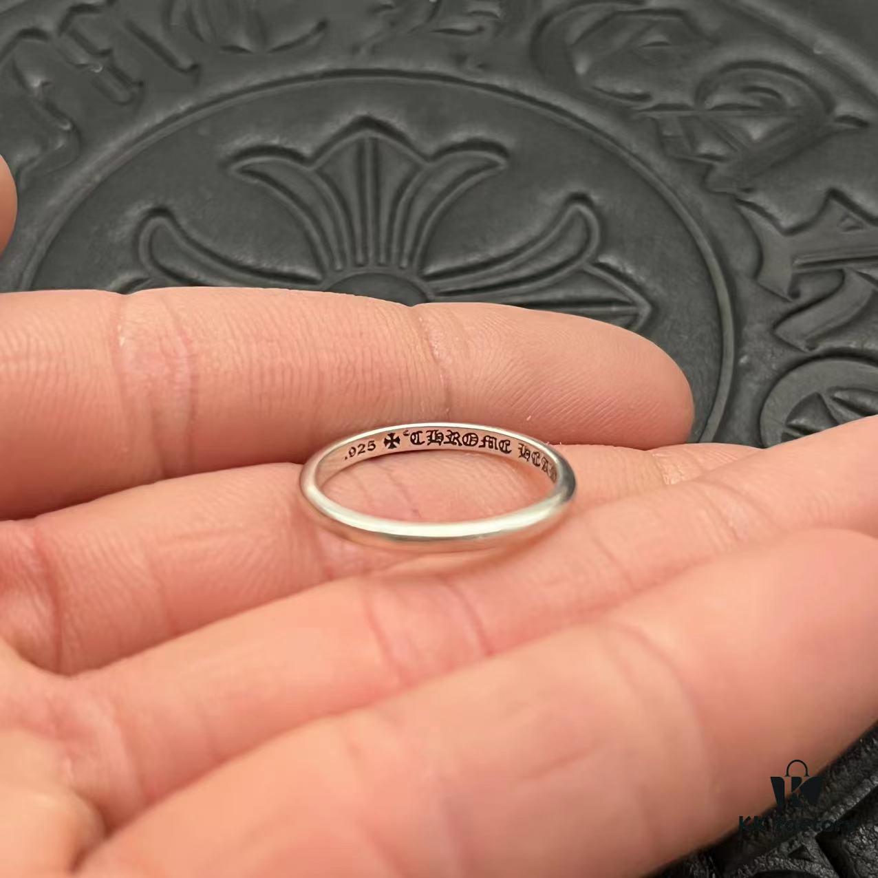 CHROME HEARTS High-Quality Cross Thin Ring Plain Band