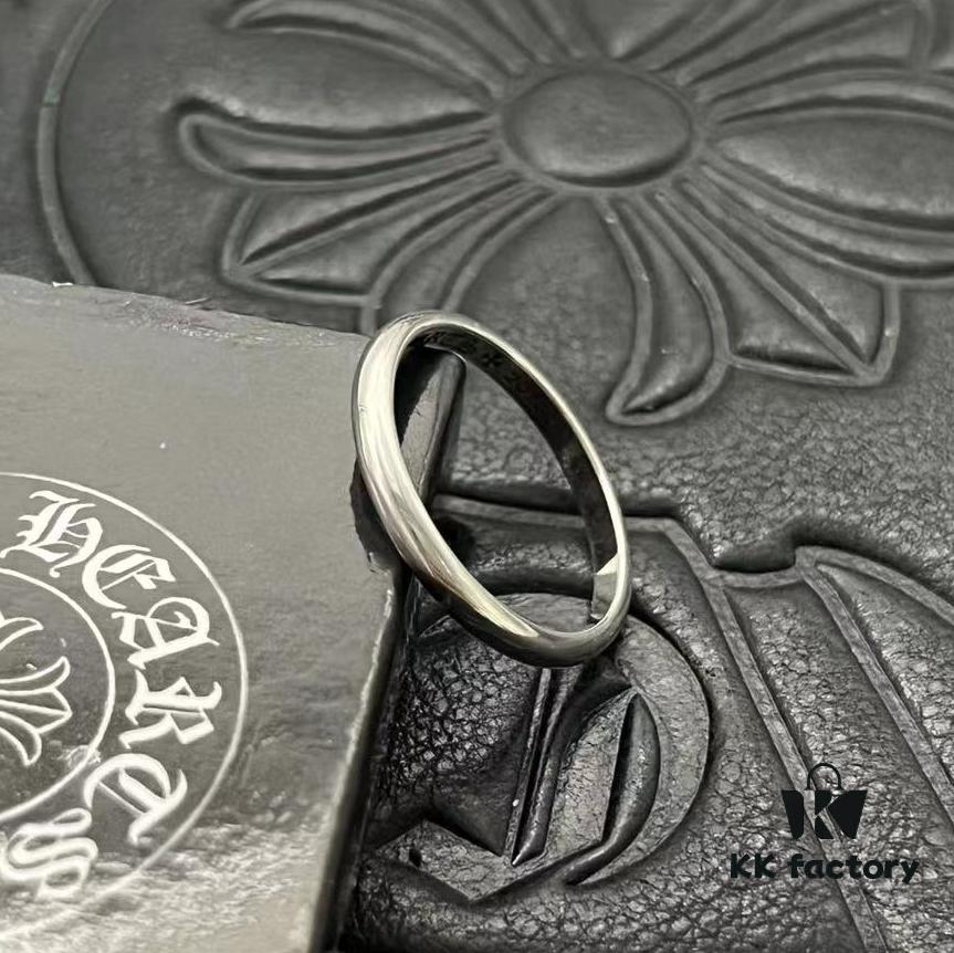 CHROME HEARTS High-Quality Cross Thin Ring Plain Band