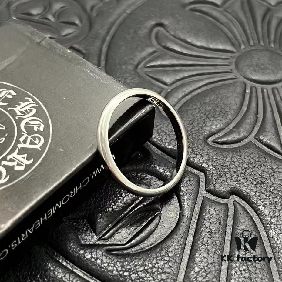 CHROME HEARTS High-Quality Cross Thin Ring Plain Band